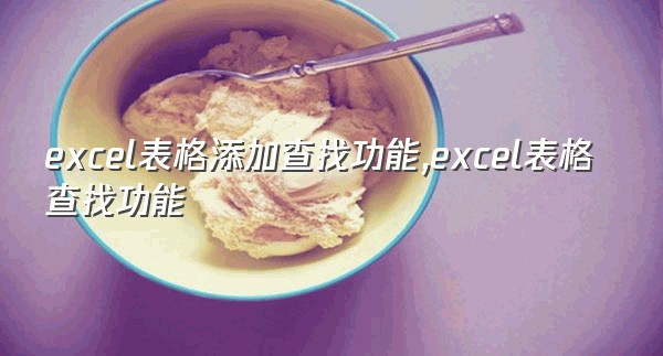 excel表格添加查找功能,excel表格查找功能