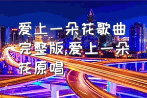 爱上一朵花歌曲完整版（爱上一朵花原唱）