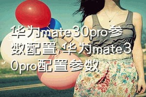 华为mate30pro参数配置（华为mate30pro配置参数）