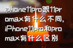 iphone11pro跟11promax有什么不同（iPhone11pro和promax有什么区别）