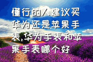 懂行的人建议买华为还是苹果手表（华为手表和苹果手表哪个好）