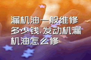 漏机油一般维修多少钱（发动机漏机油怎么修）