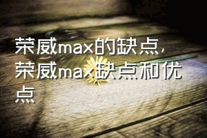 荣威max的缺点（荣威max缺点和优点）