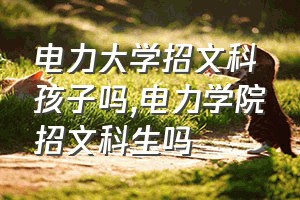 电力大学招文科孩子吗（电力学院招文科生吗）