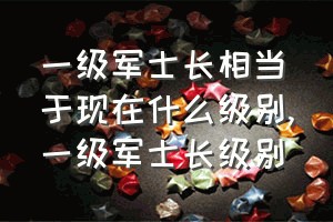 一级军士长相当于现在什么级别（一级军士长级别）