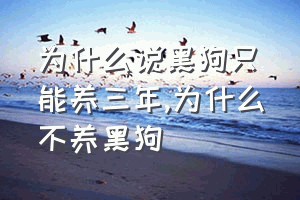 为什么说黑狗只能养三年（为什么不养黑狗）