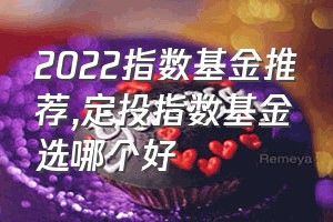 2022指数基金推荐（定投指数基金选哪个好）