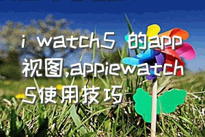 i watch5 的app视图（appiewatch5使用技巧）