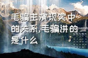 毛骗主演现实中的关系（毛骗讲的是什么）