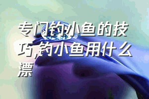 专门钓小鱼的技巧（钓小鱼用什么漂）