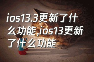 ios13.3更新了什么功能（ios13更新了什么功能）