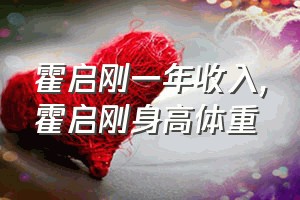 霍启刚一年收入（霍启刚身高体重）