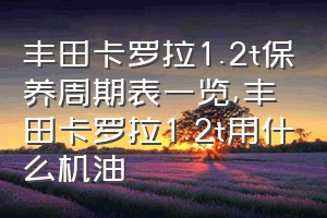 丰田卡罗拉1.2t保养周期表一览（丰田卡罗拉1.2t用什么机油）