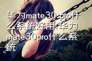 华为mate30 pro什么系统好用（华为mate30pro什么系统）