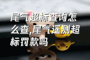 尾气超标查询怎么查（尾气遥测超标罚款吗）