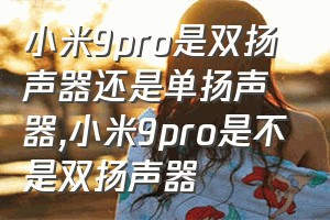 小米9pro是双扬声器还是单扬声器（小米9pro是不是双扬声器）