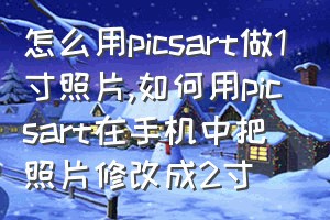 怎么用picsart做1寸照片（如何用picsart在手机中把照片修改成2寸）