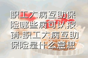 职工大病互助保险哪些病可以报销（职工大病互助保险是什么意思）