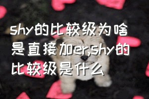 shy的比较级为啥是直接加er（shy的比较级是什么）