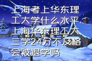 上海考上华东理工大学什么水平（上海华东理工大三学24分不及格会被退学吗）