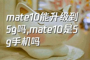 mate10能升级到5g吗（mate10是5g手机吗）