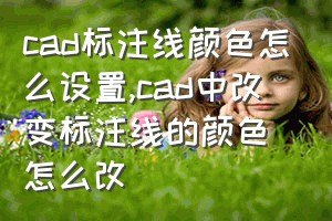 cad标注线颜色怎么设置（cad中改变标注线的颜色怎么改）