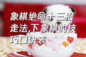 象棋绝命十三招走法（下象棋的技巧口诀表）