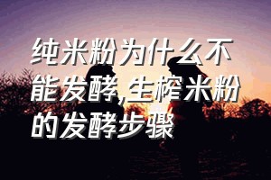 纯米粉为什么不能发酵（生榨米粉的发酵步骤）