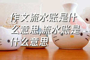 作文流水账是什么意思（流水账是什么意思）