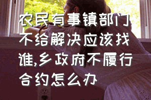 农民有事镇部门不给解决应该找谁（乡政府不履行合约怎么办）