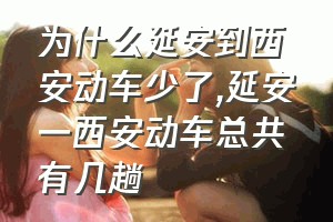 为什么延安到西安动车少了（延安一西安动车总共有几趟）