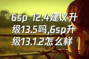 6sp 12.4建议升级13.5吗（6sp升级13.1.2怎么样）