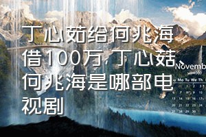 丁心茹给何兆海借100万（丁心菇、何兆海是哪部电视剧）