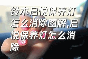 铃木启悦保养灯怎么消除图解（启悦保养灯怎么消除）