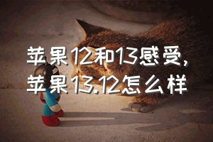 苹果12和13感受（苹果13.12怎么样）