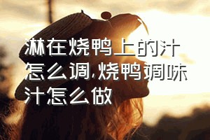 淋在烧鸭上的汁怎么调（烧鸭调味汁怎么做）