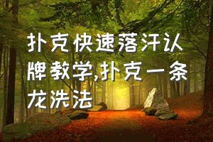 扑克快速落汗认牌教学（扑克一条龙洗法）