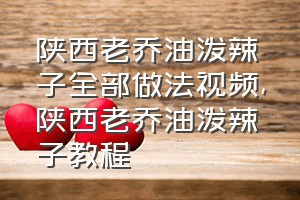 陕西老乔油泼辣子全部做法视频（陕西老乔油泼辣子教程）