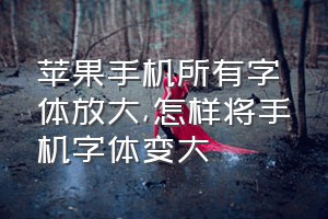 苹果手机所有字体放大（怎样将手机字体变大）