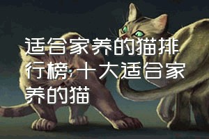 适合家养的猫排行榜（十大适合家养的猫）