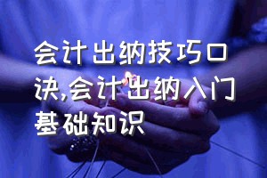 会计出纳技巧口诀（会计出纳入门基础知识）