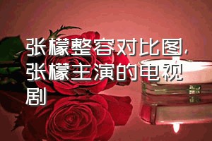 张檬整容对比图（张檬主演的电视剧）