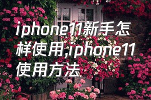 iphone11新手怎样使用（iphone11使用方法）