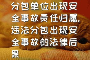 分包单位出现安全事故责任归属（违法分包出现安全事故的法律后果）