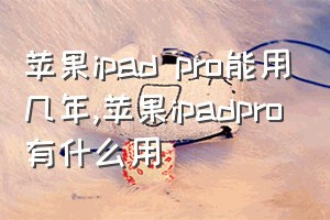 苹果ipad pro能用几年（苹果ipadpro有什么用）