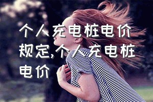 个人充电桩电价规定（个人充电桩电价）