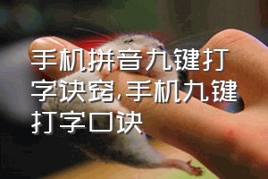 手机拼音九键打字诀窍（手机九键打字口诀）