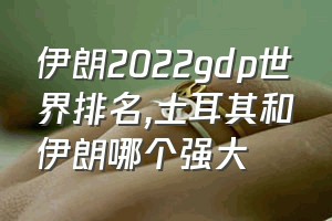 伊朗2022gdp世界排名（土耳其和伊朗哪个强大）