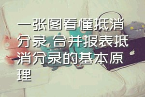 一张图看懂抵消分录（合并报表抵消分录的基本原理）