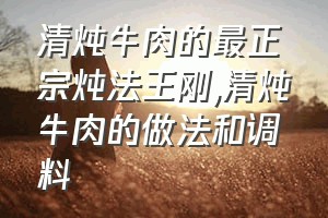 清炖牛肉的最正宗炖法王刚（清炖牛肉的做法和调料）